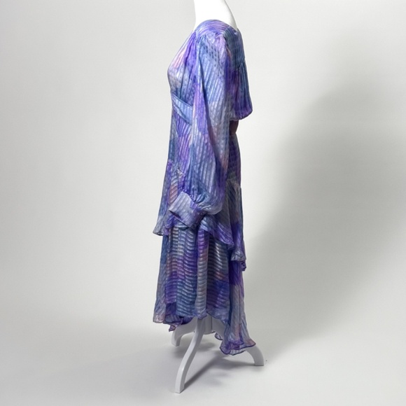 LoveShackFancy Meridian Silk Midi Dress – Purple Raindrop – Retail $595 - Size 8 - Picture 2 of 16